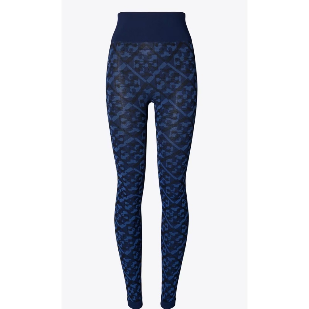 Tory Burch Seamless Legging XS Prismatic T Monogram‎ Jacquard High Waist Italy